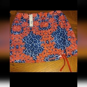 SPANNER Red and Blue Floral Skirt